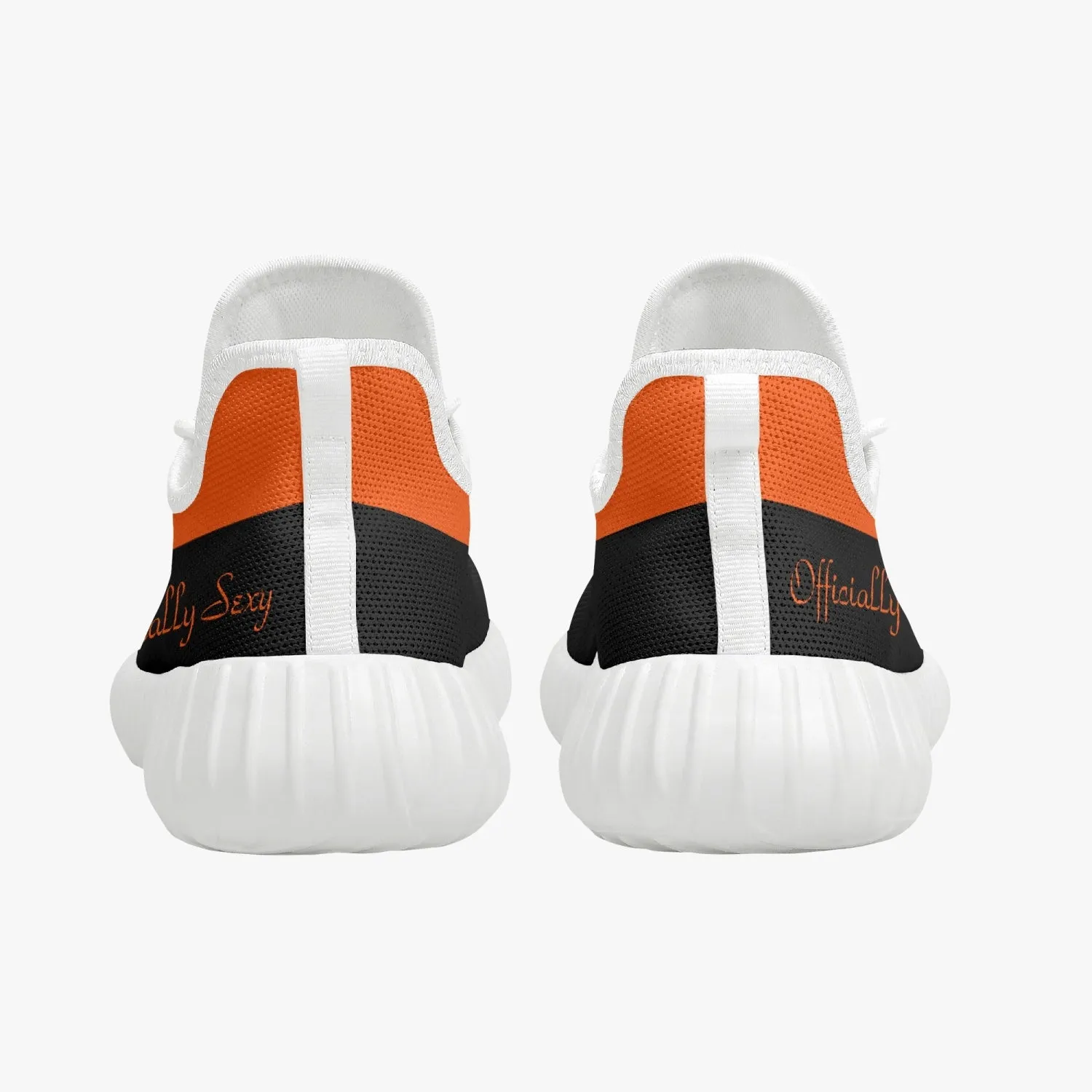 Officially Sexy Orange & Black Laser Mesh Knit Sneakers - With White or Black Sole