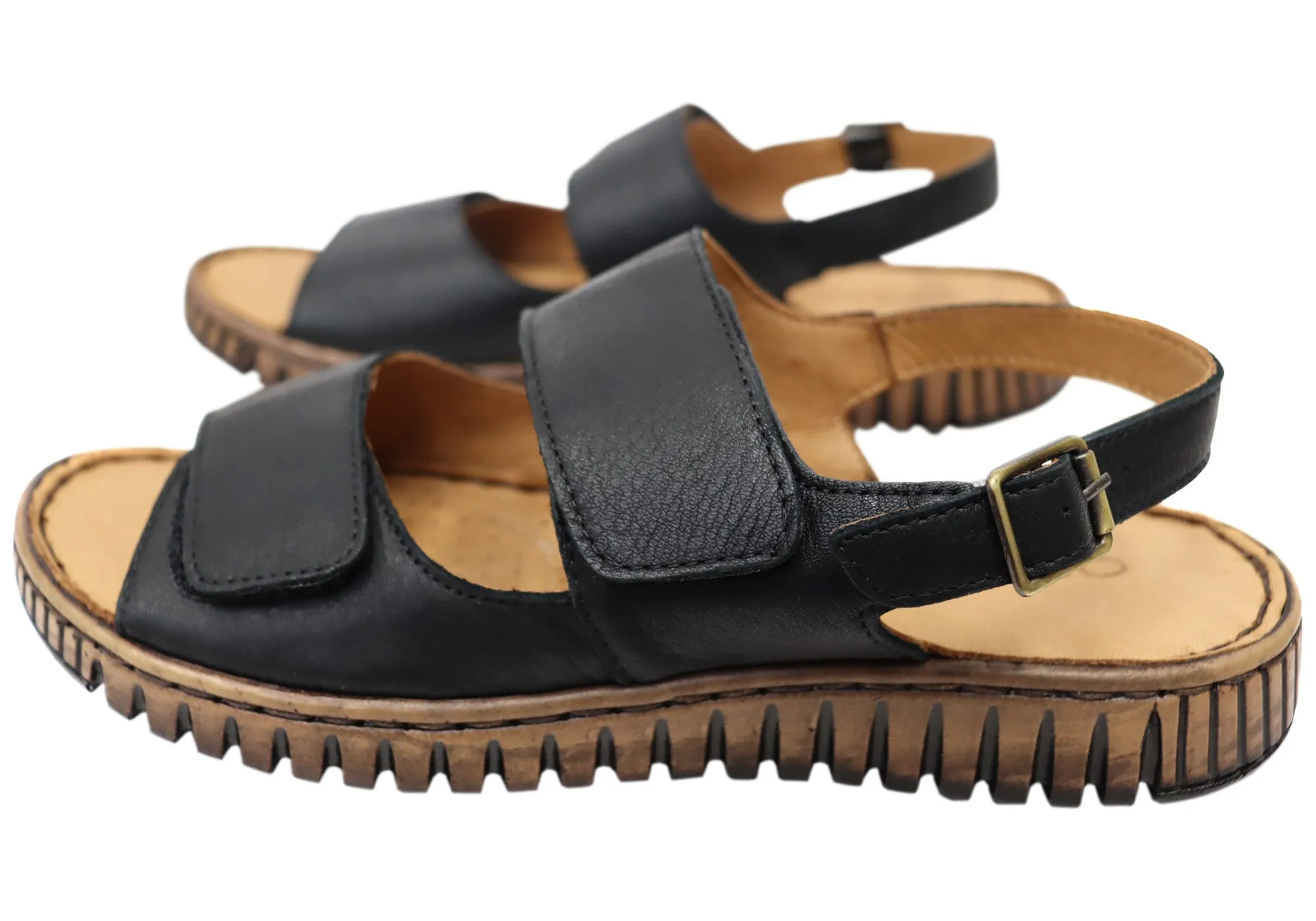 Orizonte Alvie Womens Comfortable European Leather Adjustable Sandals