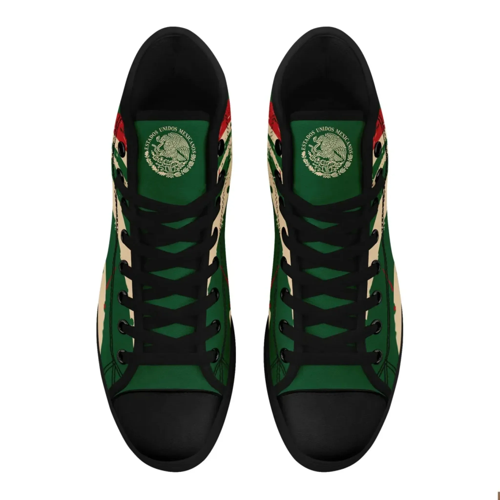 Personalized Mexico Flag Sneakers, Custom Patriotic Shoes, Stylish High Top Shoes