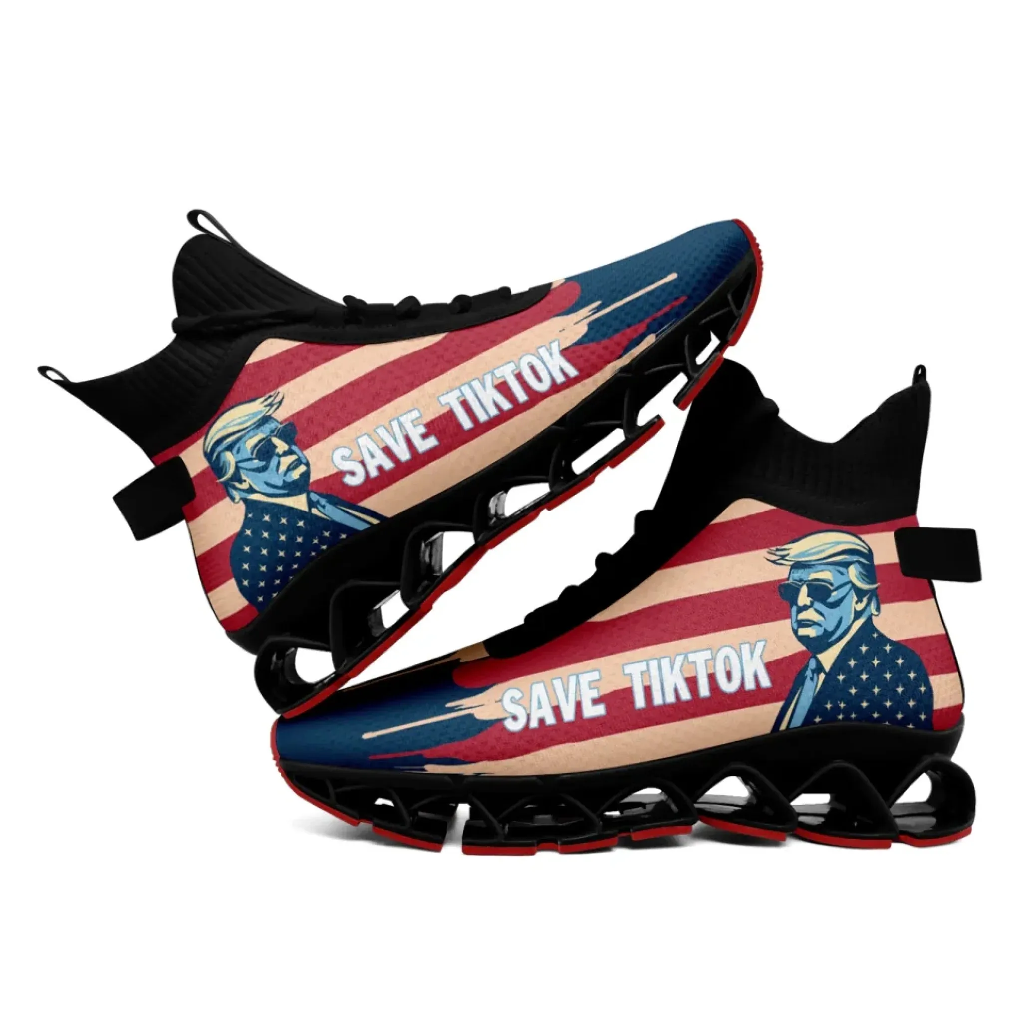 Personalized TikTok Inspired Casual Shoes, Custom Unisex Sneakers for Social Media Enthusiasts, Trump Shoes