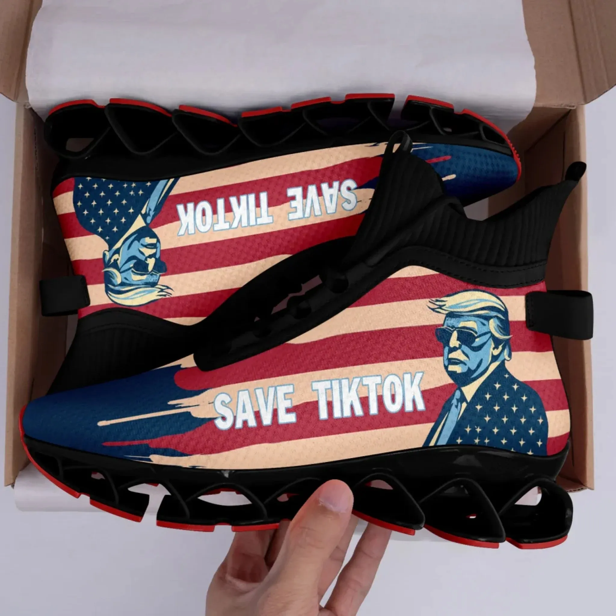 Personalized TikTok Inspired Casual Shoes, Custom Unisex Sneakers for Social Media Enthusiasts, Trump Shoes