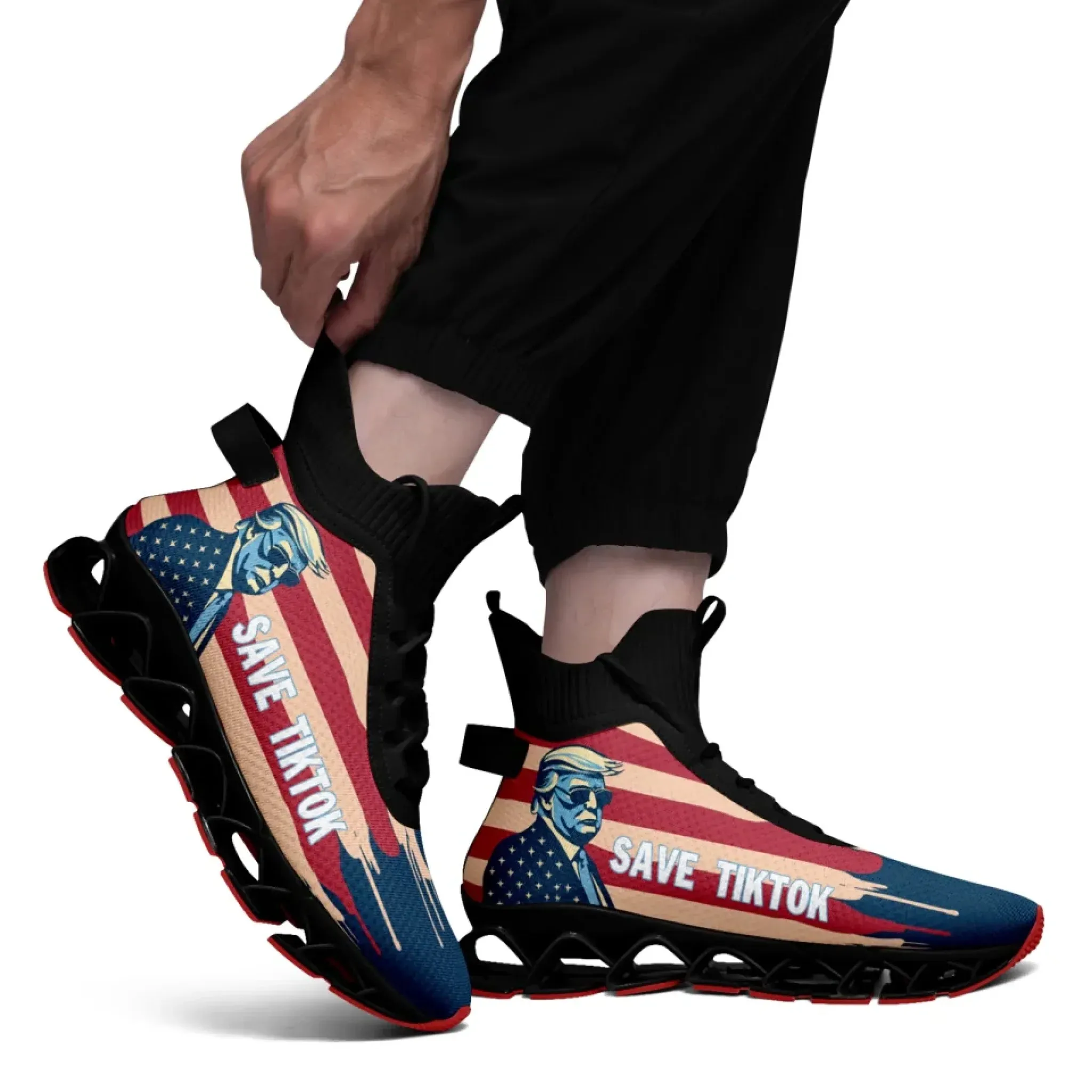 Personalized TikTok Inspired Casual Shoes, Custom Unisex Sneakers for Social Media Enthusiasts, Trump Shoes
