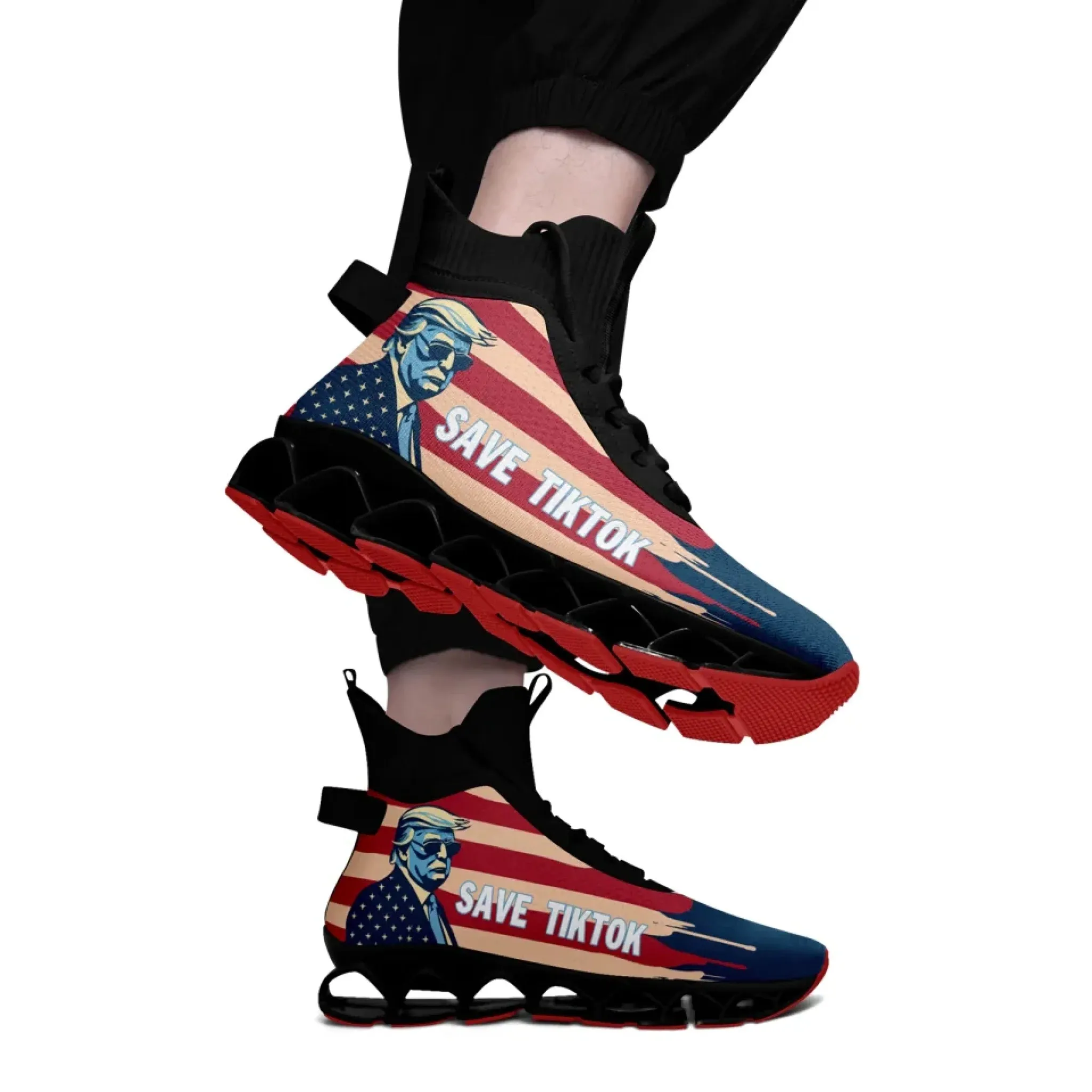 Personalized TikTok Inspired Casual Shoes, Custom Unisex Sneakers for Social Media Enthusiasts, Trump Shoes