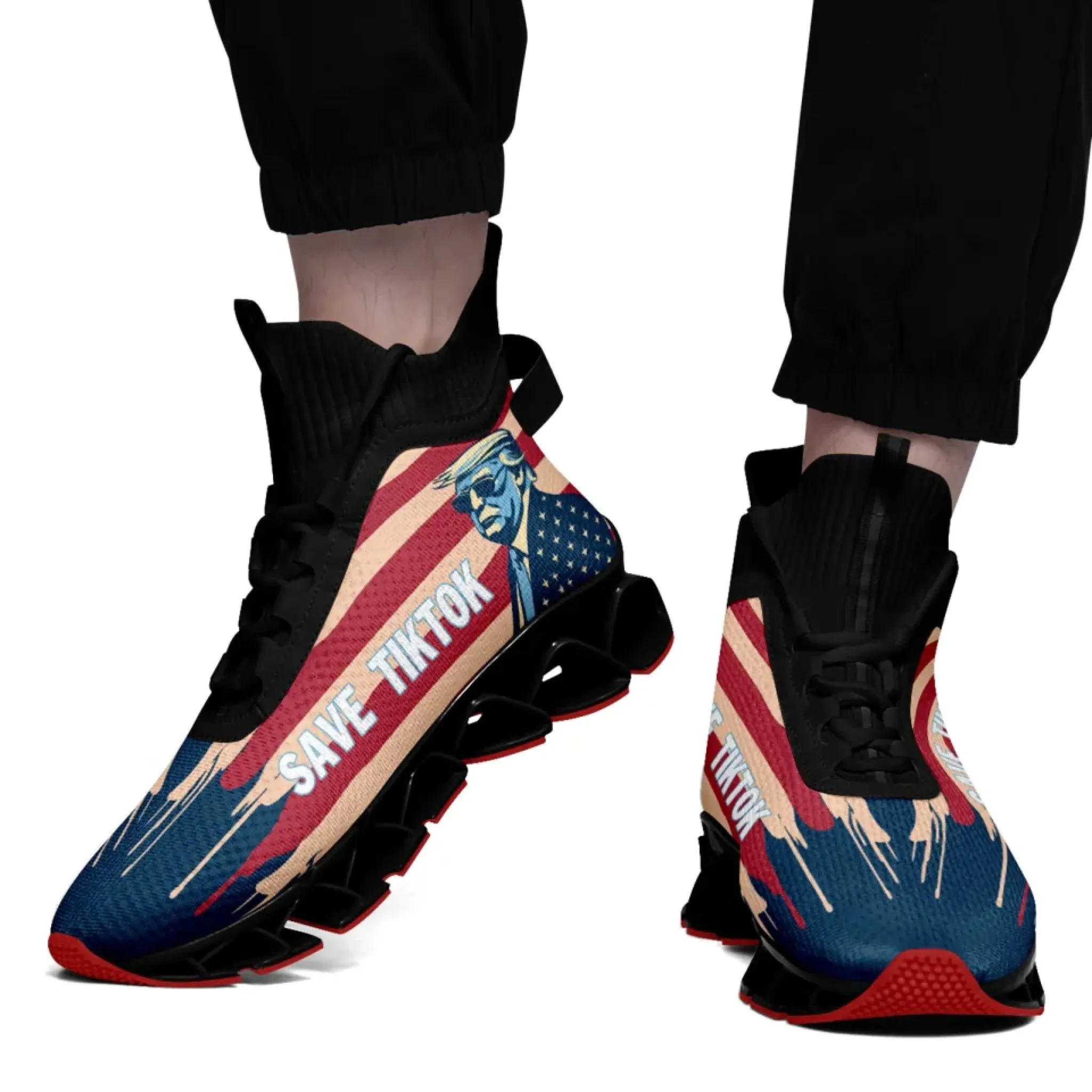 Personalized TikTok Inspired Casual Shoes, Custom Unisex Sneakers for Social Media Enthusiasts, Trump Shoes