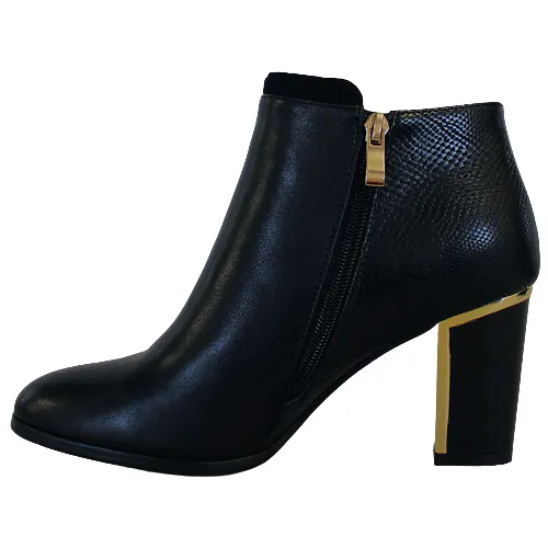 Redz  Block Heeled Ankle Boots - F49 - Black