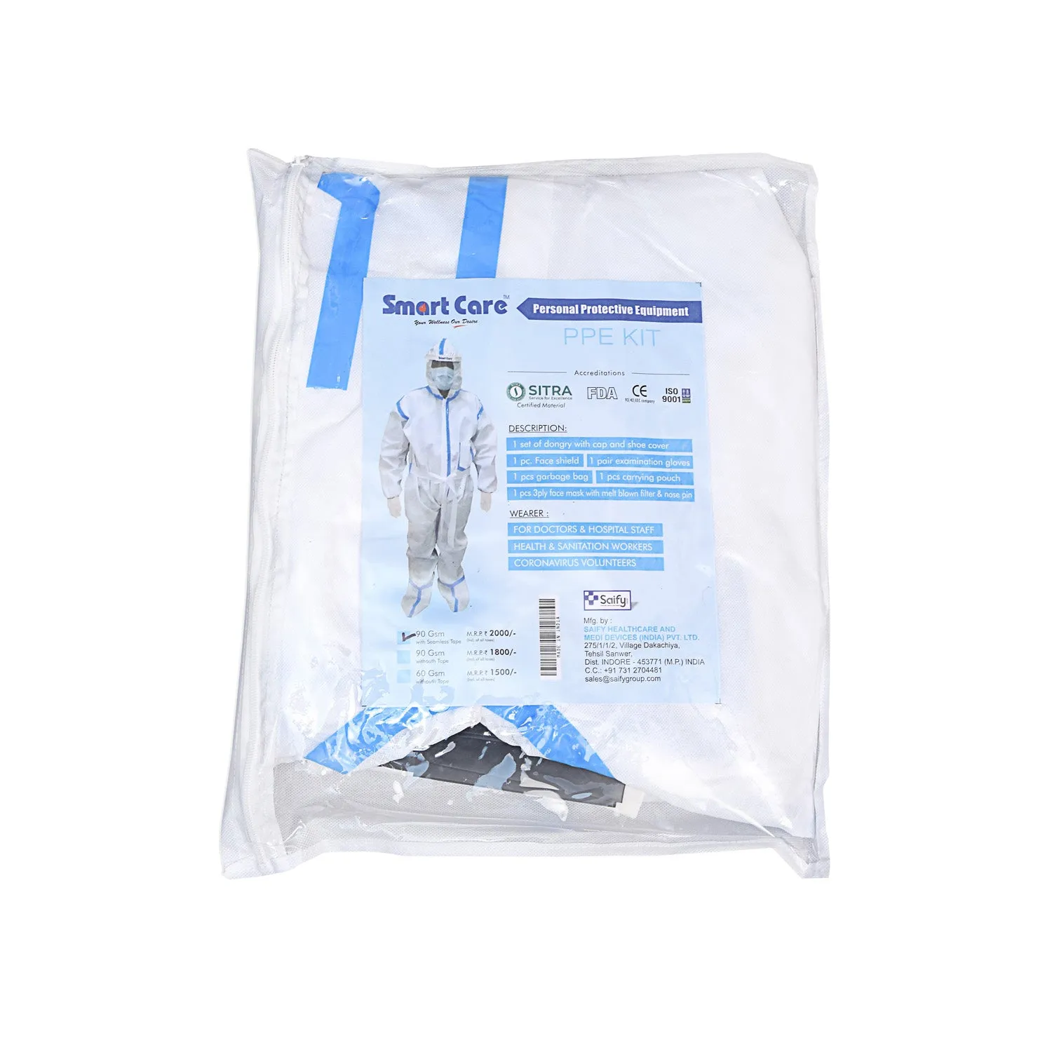 SMART CARE PPE KIT WITH TAPE 90GSM