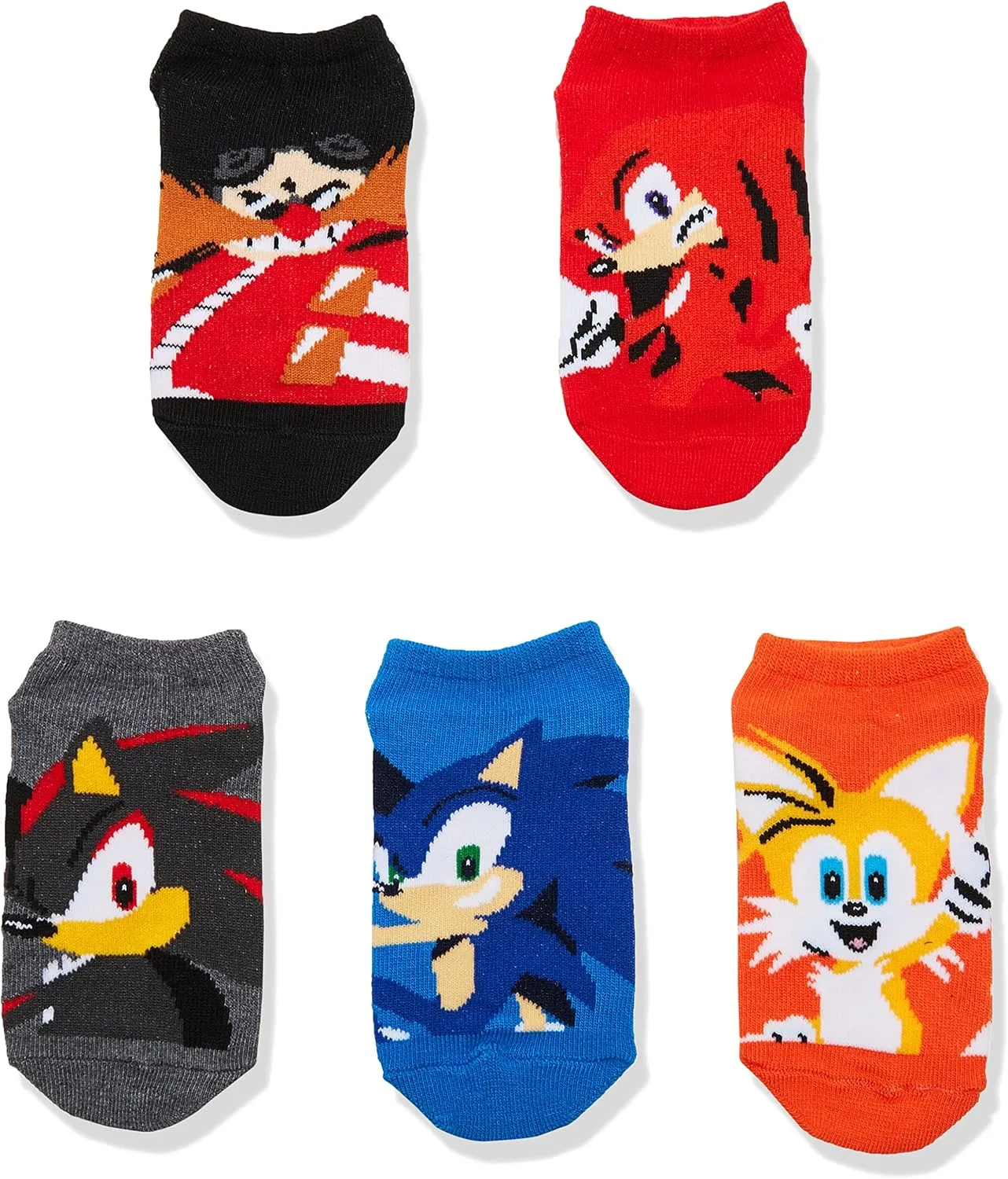 Sonic The Hedgehog Boys' 5 Pack No Show Socks