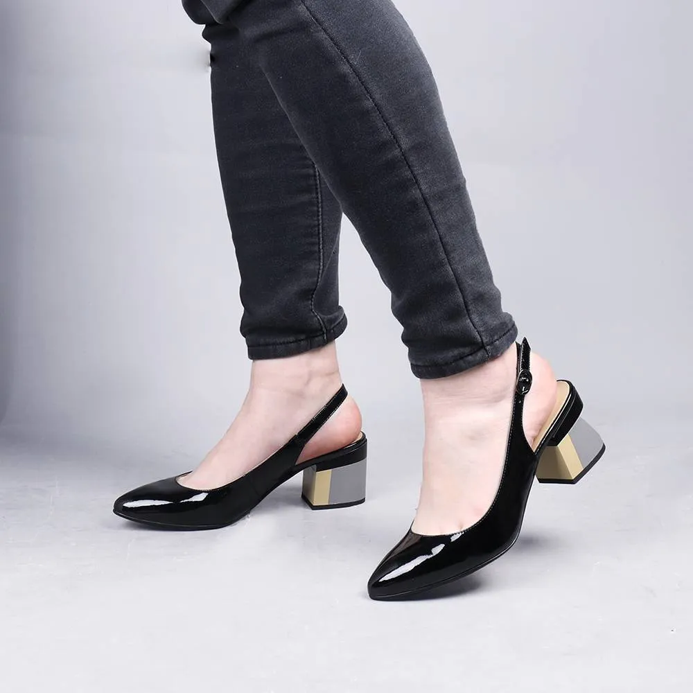 Strapped Successful Lady Colorful Slingback Heels