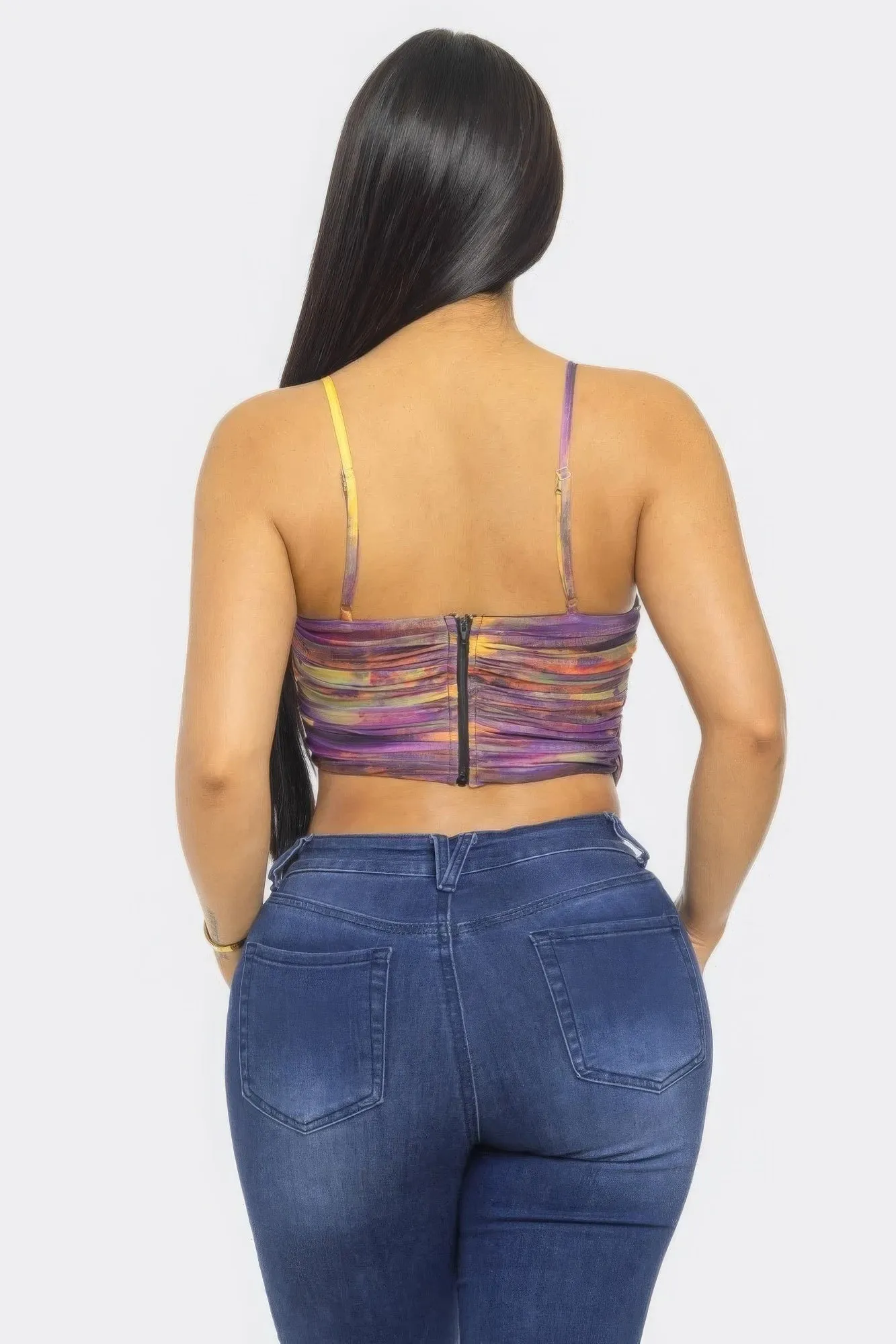 Stylish Cut Mesh Crop Top