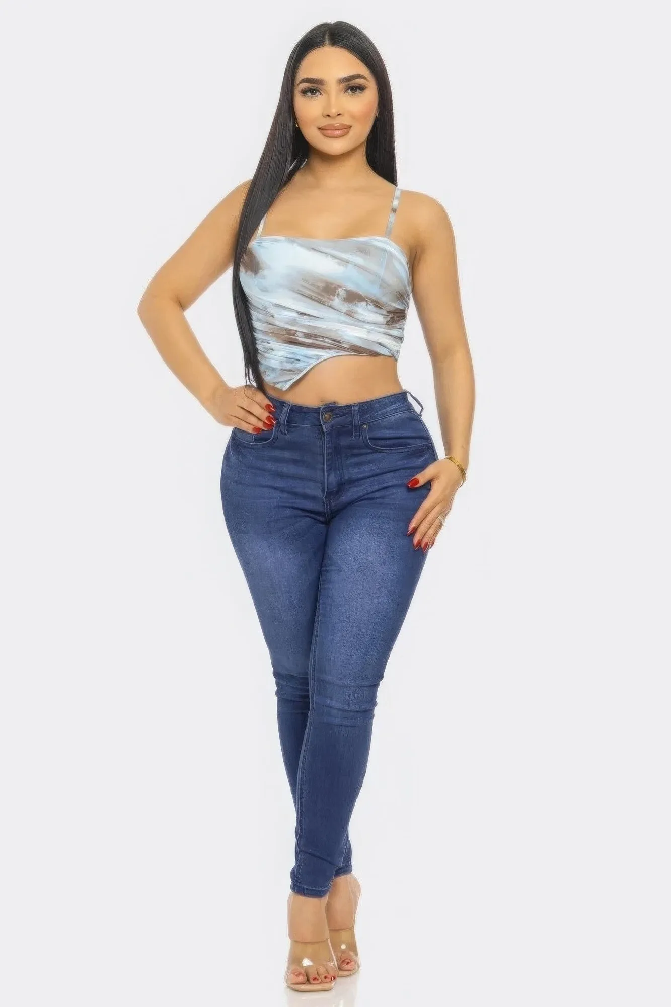 Stylish Cut Mesh Crop Top