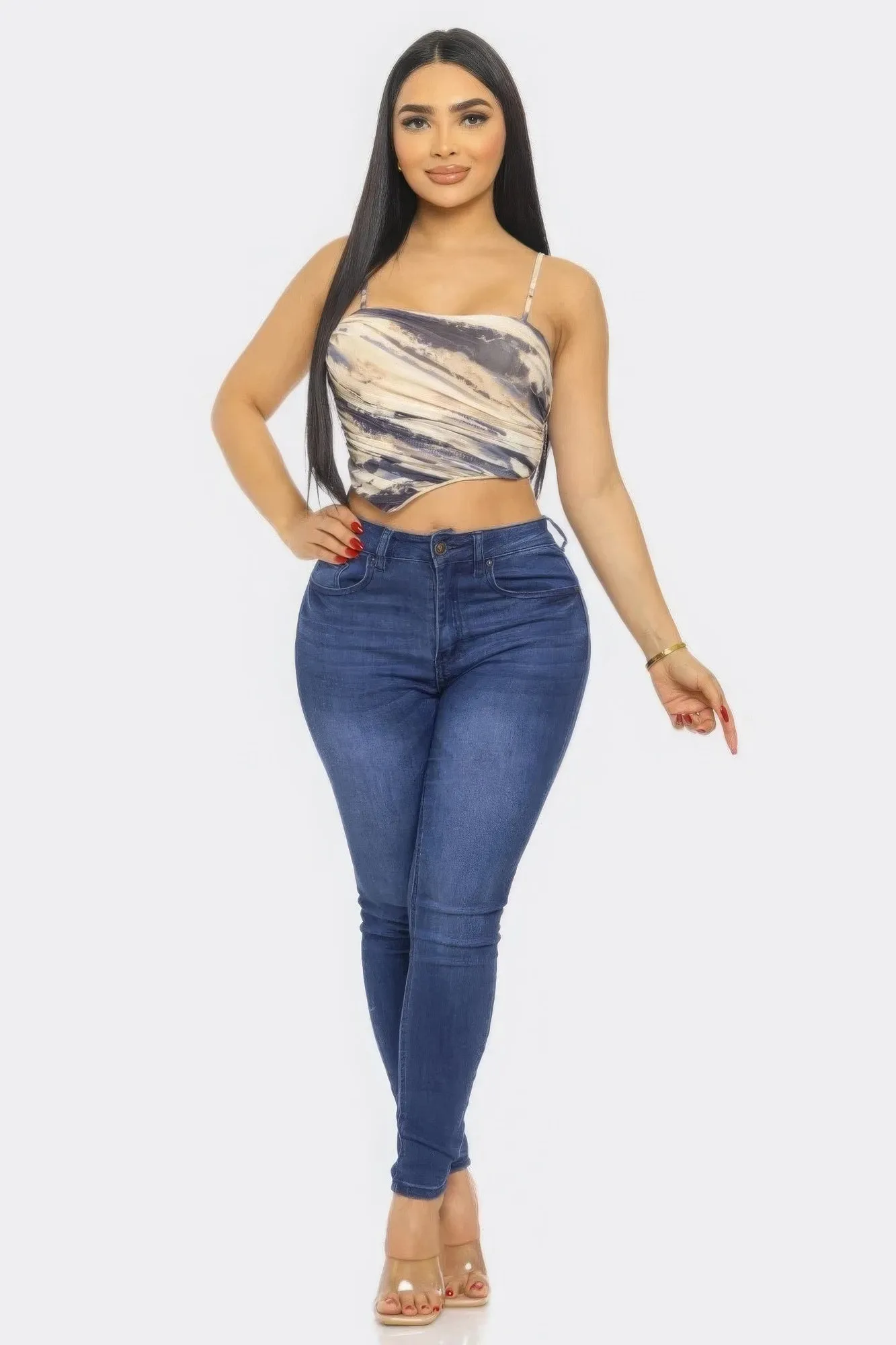 Stylish Cut Mesh Crop Top
