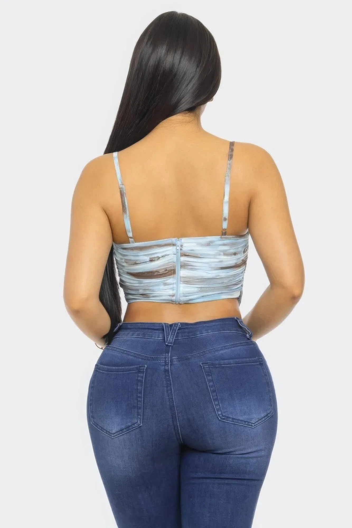 Stylish Cut Mesh Crop Top