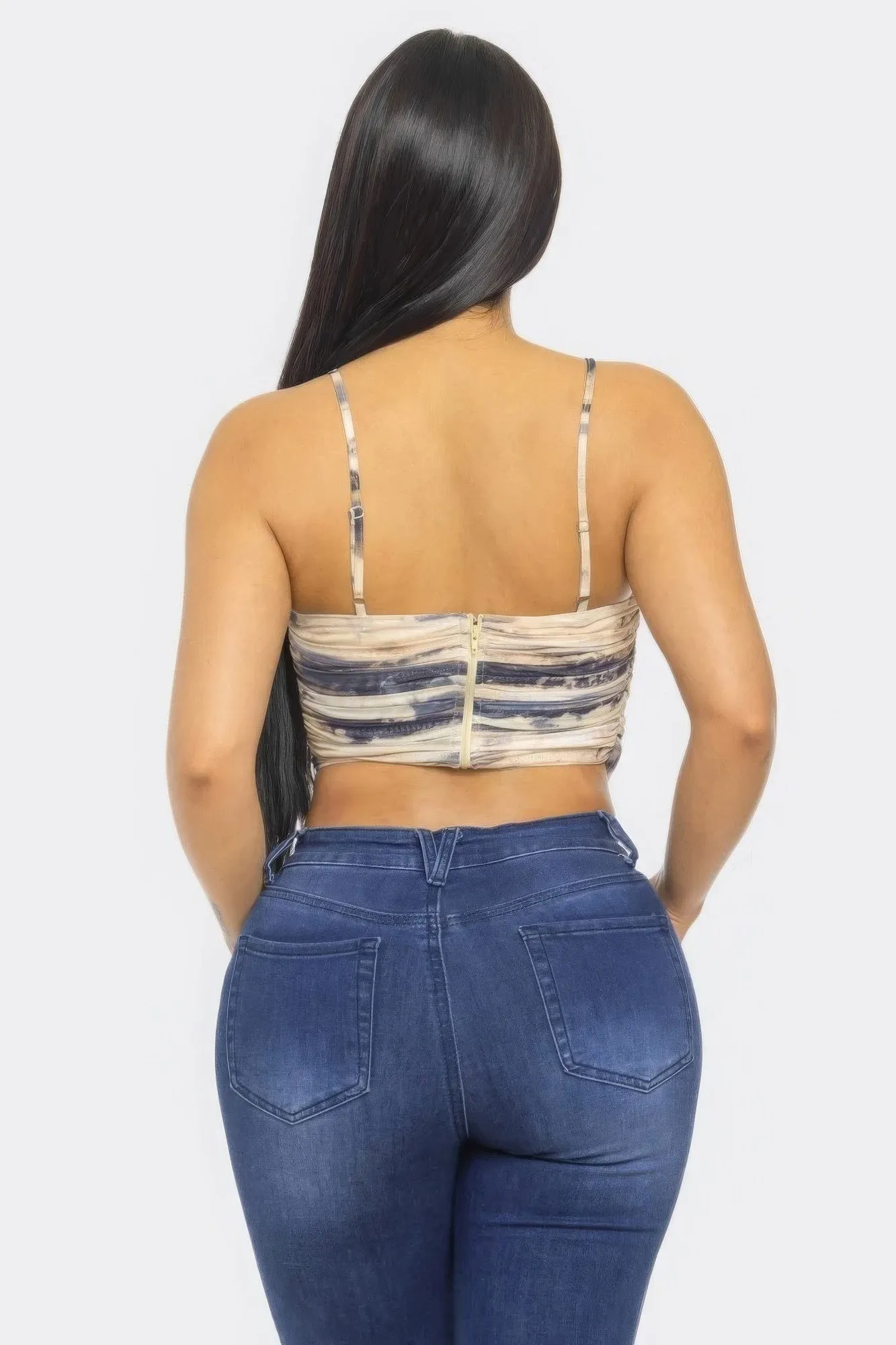Stylish Cut Mesh Crop Top