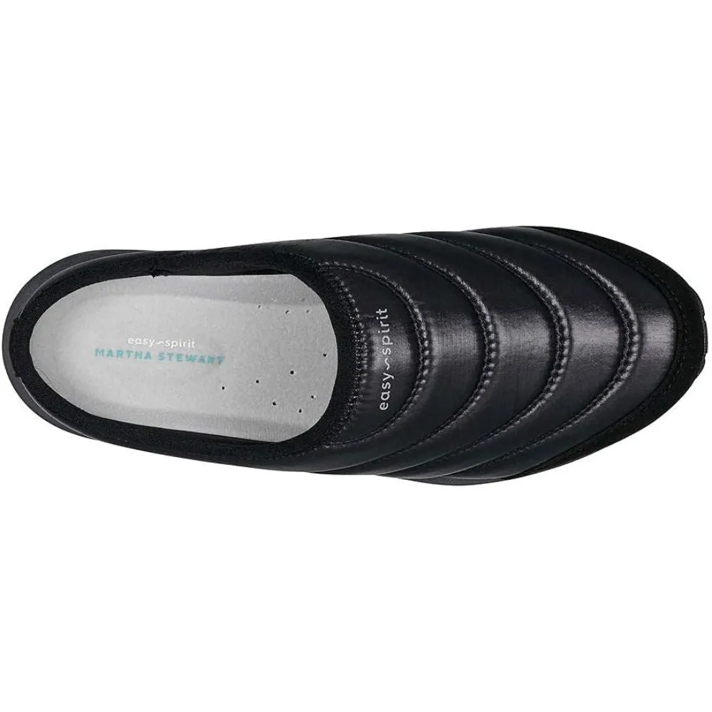Tisha Black Nylon Easy Spirit Clogs