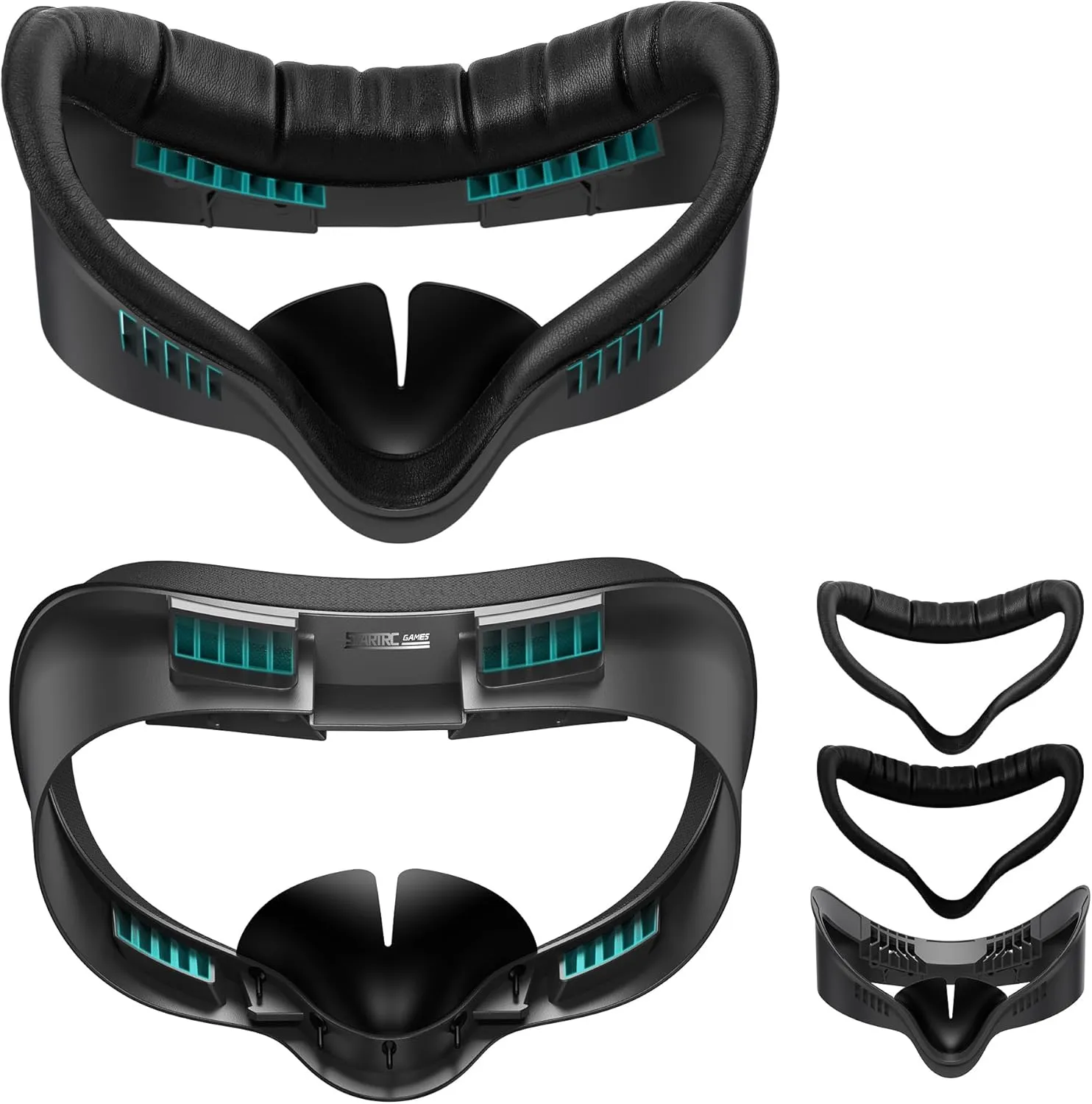 Upgrade Face Pad Cover and Facial Interface for Meta Quest 3S Accessories, Soft PU Leather & Ice Silk Cotton Face Pad Compatible with Oculus Quest 3S, Multi-Vent and Light-Blocking Nose Pad Design