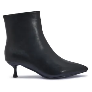 WFBRANDY1 WIDEFIT KITTEN HEEL POINTY TOE ANKLE BOOT